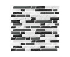 Yipscazo Backsplash Fliese für Küche, Anti-Schimmel-Wandfliesen Modern 1 Sheet Modernes Weiß