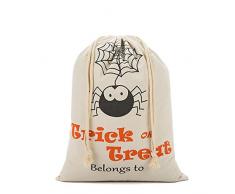 Shopping_Shop2000 Halloween Taschen, Party, Trick or Treat Candy Tüten Geschenktüten, Leinwand Taschen mit Kordelzug, für Halloween Geschenke, Tasche Maßnahme 36,1 x 48 cm Design #1