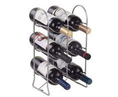 Buruis Weinregal, zusammenklappbar, Metall, für 6 Flaschen Silber