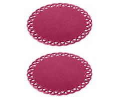 VIGAR Maid Glasuntersetzer aus SIlikon, Set 2 Stück, granatrot, 11.5x11.5x0.25 cm, 2