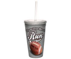 cc34350 Take The Ball: Mark 15: 16 Künstlerische Traveler doppelwandige Cool Tasse mit wiederverwendbarer Strohhalm, 473 ml