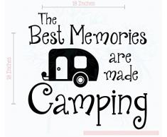 Wanddekoration Plus Mehr Best Memories Made Camping Vinyl Schriftzug Wohnmobil-Art Wandsticker Best Summer Familie Zitat 18x18 glänzend Schwarz