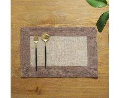 PHNAM Platzdeckchen aus Baumwolle / Leinen Esstisch / Küche / Tischmatten Set mit 4 Stück, rutschfest, waschbar, weich, Premium-Kaffeematten, rechteckig, 30 x 45 cm, für Zuhause, Party, Hochzeit, Dekoration für den täglichen Gebrauch