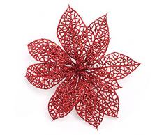 Crazy Night 10 Stück Glitzer Weihnachtsstern Weihnachtsbaum Ornaments Rot