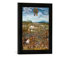 Gerahmtes Bild von Melchior Feselen Belagerung der Stadt Alesia, 52 v. Chr. C. Julius Caesar gegen Vercingetorix, Kunstdruck im hochwertigen handgefertigten Bilder-Rahmen, 30x40 cm, Schwarz matt