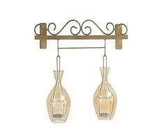 Deco 79 24181 Metall/Glas Wand Kerzenhalter, 50,8 x 48,3 cm