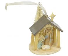 ENESCO Foundation Suspension Krippe Heilige Familie, PVC, Mehrfarbig, 4 x 6 x 6.5 cm
