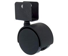 CASCOO Laufrad, schwarz, drehbar, mit Halterung, 50 mm, Polyamid