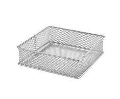 YBM HOME Aufbewahrungskorb für Schule, Büro, Schreibtisch, silberfarben, Stahl, Silber, 6x6x2 Inch