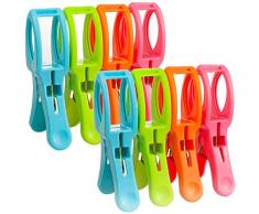 Lrophyte Wäscheklammern Kleiderbügel Clips Strandtuch Clips Clips Clips Jumbo-Größe für Quilt, Strandstuhl, Poolliege bunt