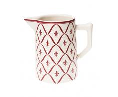 Depot D Argonne Fleur de LYS Krug, Keramik, rot, 11,5 x 16,5 x 17 cm