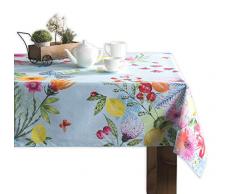 Maison d Hermine Jardin DEte Tischdecke, 100 % Baumwolle, für Küche, Esszimmer, Tischdekoration, Partys, Hochzeiten, Frühling und Sommer Square (54X54) mint