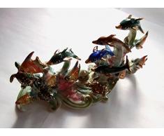 DELICATE Feng Shui Ocean mit Delfine, Schildkröten und Fische – Handgefertigt und Verziert chinesischem Porzellan, Figur 11006 Hammer/Schlägel