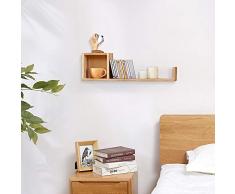 INMAN Wandregal, Eichenholz, Würfel, Bücherregal, kreatives Gitter, schwebendes CD-Rack, Foto-Display, Heimwand-Organizer Left Eiche