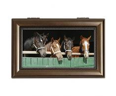 Carson Home Accents Spieluhr, Pferde, bronzefarben