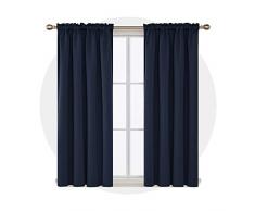 Deconovo Verdunkelungsvorhänge für französische Türen, 106,7 x 160 cm, Marineblau