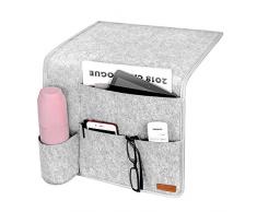 SIMBOOM Nachttisch aus Filz mit Wasserflaschenhalter hellgrau