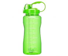 QuiFit Gallonen-Wasserflasche mit Strohhalm und motivierender Zeitmarkierung, auslaufsicher, BPA-frei, wiederverwendbar, große Kapazität, Sport, Fitness, Wasserkrug mit Griff, um sicherzustellen, dass Ihre tägliche Wasseraufnahme,