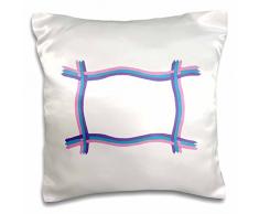 3dRose Malerei von Eine rechteckig Bordüre Pink Türkis Lila Bänder – Kissen Fall, 16 von 16 Zoll (PC 165762 _ 1)