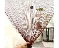 uxcell Fadenvorhang, Fransenvorhang, 99,1 x 200,7 cm (BH), Fadenvorhang, Schlafzimmertür, Fenster, Trennwand für Hochzeit, Café, Hotel, Dekoration 39 inch x 79 inch Farbe: Schokobraun
