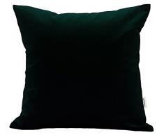 TangDepot Kissenbezug, Samt, sehr luxuriös, weich, Größen erhältlich Art Deco 26 x 26 grün/schwarz