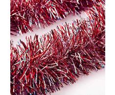 blitzlabs Weihnachtsgirlande Lametta Party Dekoration rot