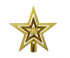 Jeassi Weihnachtsbaumspitze Weihnachtsstern - Festliche Weihnachtsdekoration, glitzernd, goldfarben, bruchfester Kunststoff, 20,3 cm Stern, perfekt für jeden Weihnachtsbaum Gold