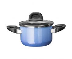 Silit Modesto Line Kochtopf mit Glasdeckel, hoch 16 cm, Fleischtopf 2,0l, Silargan Funktionskeramik, induktionsgeeignet, blau