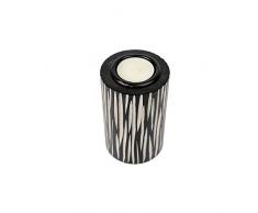 CTG Truu Design, 4.25 inches, Wooden Tea Light Holder, Black, White