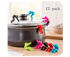 DALJIAFA Silikon-Deckelheber, Küchenwerkzeuge, Deckelständer, hitzebeständiger Halter, hält den Deckel offen, tolle Kochhelfer und Dekoration, Küche beständig