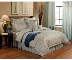 Austin Horn En Vogue Modern Glamour Schmusetuch Set California King Geometric Spa Blue 6-teilig