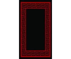 G & G Flora Carpets Modern Fries/superverso Teppichläufer, Hardware PU, schwarz/rot, 300 x 80 x 1,2 cm