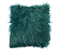 Mood collection Schaf Fell Standard Kissen, 45 x 45 cm, Polyester, Dark Mint, 45 x 45 x 30 cm