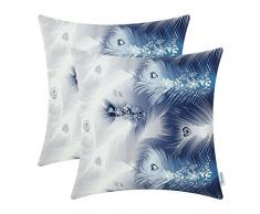 Kissenbezüge, Kissenhülle CaliTime 2 Stück Kissen Werfen Kissen Abdeckungen Fälle Schutz Muscheln zum Couch Sofa Schlafzimmer Zuhause Weihnachten Dekor