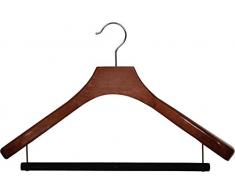 Der Great American Kleiderbügel Company Deluxe Holz Anzug rutschfest Bar, Walnuss-Finish,