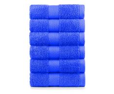 Handtücher aus natürlicher Frottee, Baumwolle, für Strand, Bad, Hand, Golf, Fitnessstudio, Yoga, Handtuch und Waschlappen Hand Towel 6-Pack königsblau