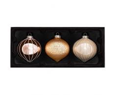 WeRChristmas Christbaumkugeln aus Glas, Roségold, 3 Stück