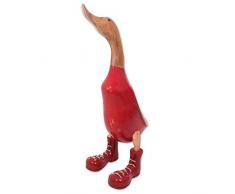 NOVICA Uncle Ente trägt rot Stiefel (45,7 cm) Holz Skulptur, 45,7 cm