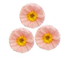 Wrapables Set 3 Stück Gewebe Blumen Pom Poms Party Dekorationen für Hochzeiten, Geburtstag Parteien Baby Duschen und Kinderzimmer Dekor, Light Pink/Gelb