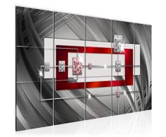 Bilder Abstrakt Wandbild 150 x 60 cm Vlies - Leinwand Bild XXL Format Wandbilder Wohnzimmer Wohnung Deko Kunstdrucke Rot 5 Teilig - MADE IN GERMANY - Fertig zum Aufhängen 020956a