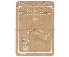 The Card Gallery Rustikale Einmachgläser, Blumen, Einladungen und RSVP, 10 Stück