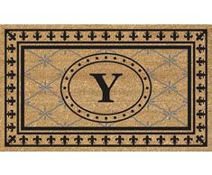 Nedia Home Super Scraper Bungalow Vinyl Kokosfaser Fußmatte, Monogramm Y, 45,7 x 76,2 cm