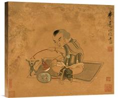 Global Galerie Budget gcs-265025–55,9–360,7 cm Chen Hongshou EIN Kind Spielen mit Marionetten Galerie Wrap Giclée-Kunstdruck auf Leinwand Art Wand