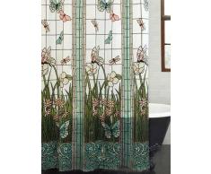 EZON-CH anpassen Wasserdicht gebeizt Glas Polyester-Meadow Flower Print Libelle-Home Hotel Wohnungs Badezimmer Dusche Vorhang, Textil, Stained Glass Meadow, 54x78