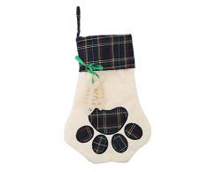DegGod Weihnachtsstrumpf, Hund Katze Pfotenabdrucke, große Strumpfhalter für Kinder, Familie, Urlaub, Weihnachtsbaum, Hängedekoration, Haus-Kamin, Ornamente (20 cm x 47 cm) 48.0inches (122cm) grün
