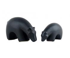 NWFashion Keramik-Figuren, Dekoration für den Schreibtisch, Dekoration Black Bear schwarz