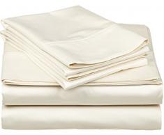 NVT Leinen tollen Wert 400 Fadenzahl 100% Baumwolle 4-pcs Bettwäsche Alle Größe Tabelle-Set passend für bis zu 33–38,1 cm Tief Tasche, langstapelige Ägyptische Baumwolle Best Blatt für Bett Ultra Weich (massiv, Farbe)