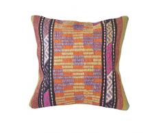 Einzigartige handgefertigt Bezug Kelim Kopfkissen mehrere Designs 100% gewebte Türkei Authentic Boho Home Deco Kissen Colorful Fall versteckter Reißverschluss 16 × 40,6 cm/40 × 40 cm, Wolle und Wollgemisch, Inspira, 16x16 inches / 40×40 cm aprox