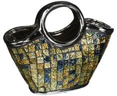 Dolce Mela Deko Keramik & Glas Geldbörse Floral Vasen, 10 3/10,2 cm X 5 1/10,2 x 24,1 cm (H) dmcv003