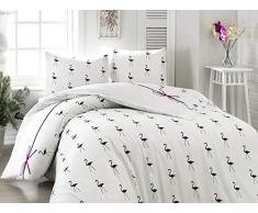 Eponj Home Bettwäsche-Set für Doppelbett 200 x 200 cm Weiss SCHWARZ